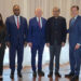 (From L to R) Interior Secretary Khurram Agha, Acting US Ambassador Natalie Baker, US Congressmen Jonathan Jackson and Jack Bergman, Interior Minister Mohsin Naqvi, Tom Suozzi, and Minister of State for Interior Talal Chaudhry (R) pose for a group photo after a meeting in Islamabad on April 13, 2025. (Image: PID)