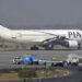 This undated images shows a PIA plane at the Lahore airport. (File Photo)