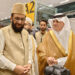 Pakistan’s Minister for Religious Affairs Sardar Muhammad Yousaf (2R) and Saudi Ambassador Nawaf bin Said Al-Malki (3R) at the New Islamabad International Airport to bid farewell to Hajj pilgrims in Islamabad on April 29, 2025. (Photo courtesy: MORA/Handout)