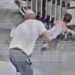 CCTV footage shows the tourist walked up to the little boy and slams him to the ground