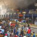 This file phot shows rescue 1122 firefighters trying to put out a blaze at Hafeez Centre on main Boulevard Gulberg on October 10, 2020. (Image: M. Arif / White Star via Dawn.com)