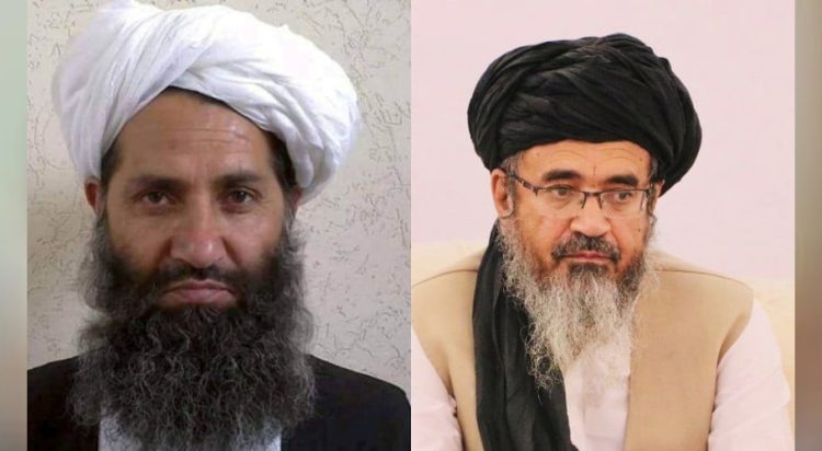 Taliban Supreme Leader Haibatullah Akhundzada and Chief Justice Abdul Hakim Haqqani (File)