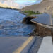 The accelerated melting of glaciers has caused an unusually high flow in the Hunza River, which led to the highway being eroded and swept away. (Image: Jamil Nagri/Dawn.com)