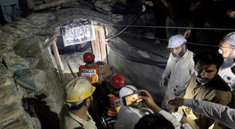 According to initial reports by Rescue 1122 Swat, the mine caved in suddenly during extraction activity. (Image: Rescue 1122)