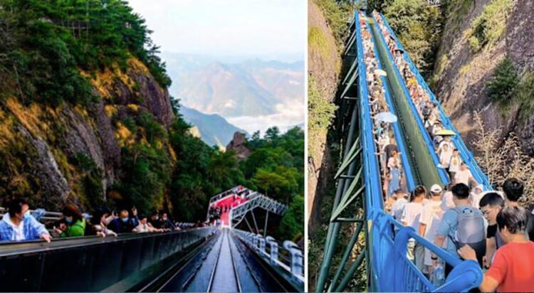 The escalator is 1,100 feet long and cost $2.2 million.