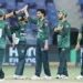 Pakistan's Sufiyan Muqeem celebrates taking a wicket with teammates during their Asia Cup 2025 match against Oman at the Dubai International Cricket Stadium in Dubai on September 12, 2025. — ACC