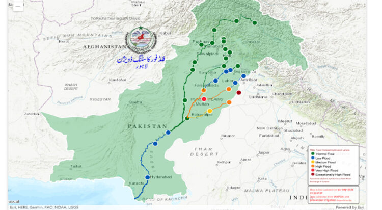 Officials say the floodwaters will reach Head Muhammadwala in Multan by evening. Dynamite has been installed at key locations to create controlled breaches to manage the flood pressure.