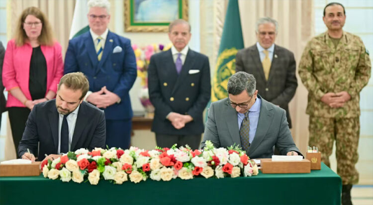 Embassy Islamabad Acting Deputy Chief of Mission Zach Harkenrider accompanied a delegation led by U.S. Strategic Metals (USSM) to sign a Memorandum of Understanding (MOU) with Pakistan’s Frontier Works Organization (FWO) at Prime Minister House