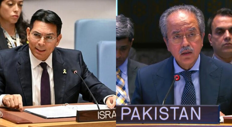 Ambassador Asim Iftikhar Ahmad and Israel’s representative Danny Danon (File Photo)