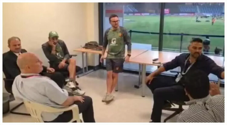 This image shows Pakistan team captain, manager’s meeting with Andy Pycroft