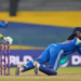 Richa Ghosh attempts to catch the ball as Sidra Amin watches during the ICC Women's Cricket World Cup match between India and Pakistan at the R Premadasa Stadium in Colombo, [Eranga Jayawardena/AP]