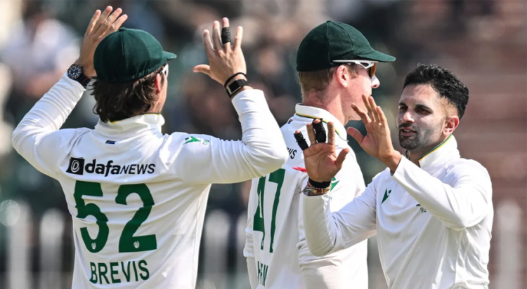 South African spinner Keshav Maharaj triggered the Pakistan collapse, taking five wickets on Day 2 itself to finish with a seven-wicket haul. (AFP)