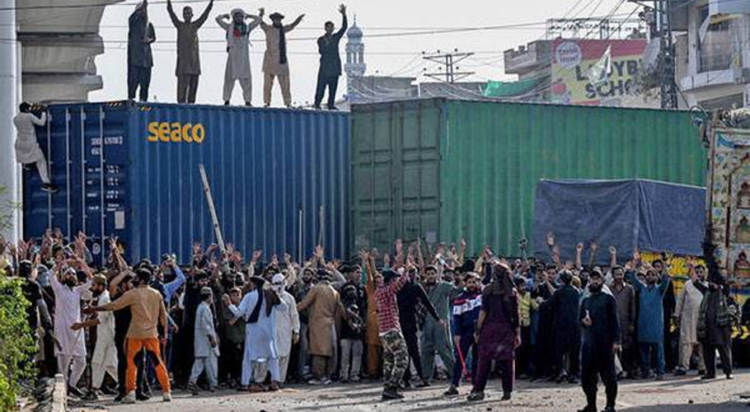 The protest launched under the banner of solidarity with Palestine quickly descended into violent clashes between TLP workers and police across the city.