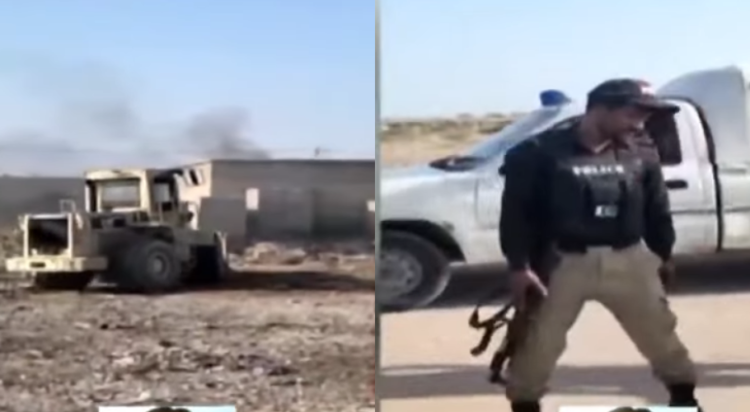 Demolition of 40-year-old Afghan refugee camp near Karachi’s Northern Bypass (Screengrab)
