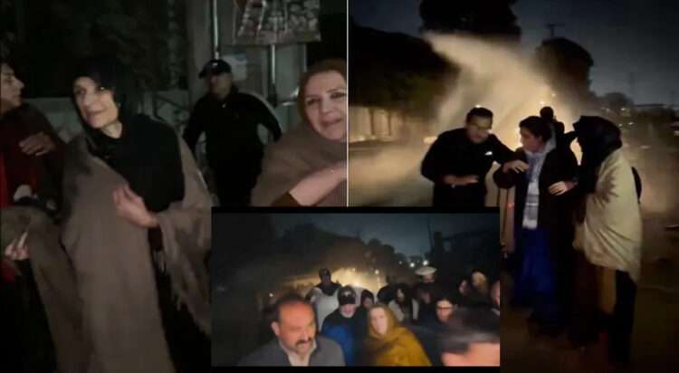 The PTI said early on Wednesday that authorities used water cannons to disperse protesters, including the sisters of PTI founder Imran Khan, who were staging a sit-in outside Adiala jail after being denied a meeting with the ex-premier. (Image; PTI)