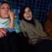 PTI founder and former prime minister Imran Khan — Aleema Khan, Uzma Khan and Noreen Khan Niazi sitting outside Adiala Prison (File)