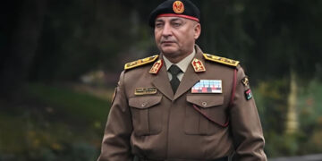 Libyan Chief of Staff General Mohammed Ali Ahmed Al-Haddad was officially welcomed at the General Staff Headquarters during his visit to Ankara, Turkiye on December 23, 2025. PHOTO: ANADOLU AGENCY