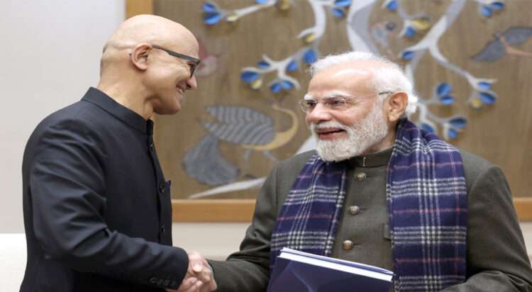 Nadella made the announcement on social media after he met Prime Minister Narendra Modi in New Delhi, thanking the leader for “an inspiring conversation on India’s AI opportunity”. (Image: X/@satyanadella)