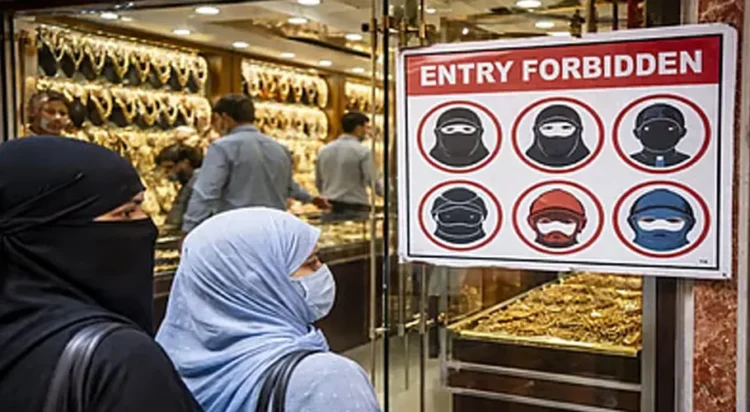 The state unit of the All India Jewelers and Goldsmith Federation (AIJGF) has asked its members not to display and sell jewelry items to those who visit the outlets covering their faces.