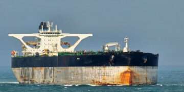 The vessel tanker Bella 1 at Singapore Strait, after U.S. officials say the U.S. Coast Guard pursued an oil tanker in international waters near Venezuela, in this picture taken from social media on March 18, 2025. Hakon Rimmereid/via REUTERS/File Photo