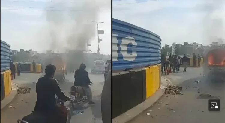 According to reports, the fire in the van is believed to have been caused by a short circuit. (Screengrab)