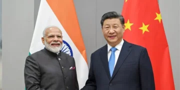 Chinese President Xi Jinping meets with Indian Prime Minister Narendra Modi in Brasilia, Brazil, Nov. 13, 2019. (Xinhua/Zhang Ling)