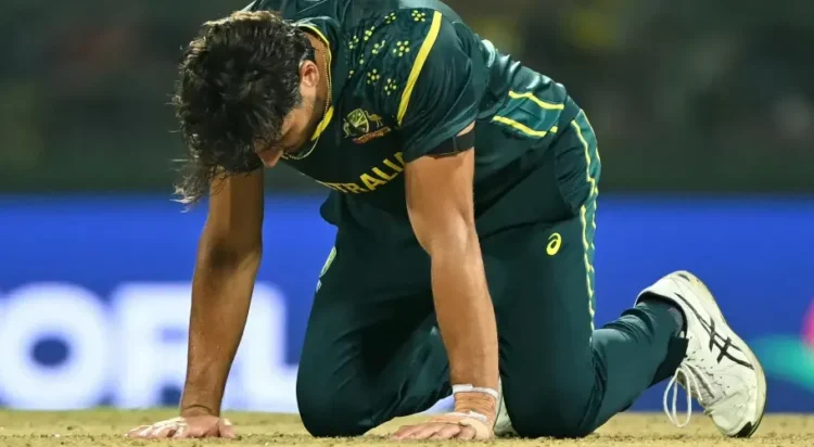 Australia's Marcus Stoinis reacts during the 2026 ICC Men's T20 Cricket World Cup. Photo: ISHARA S. KODIKARA / AFP