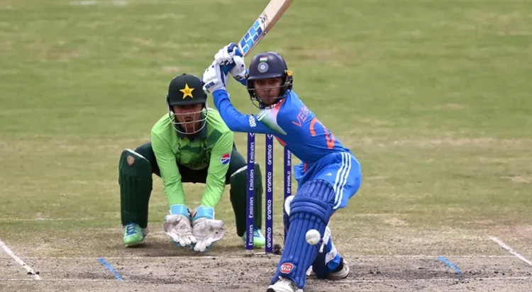 Vedant Trivedi shapes to hit out, India vs Pakistan, Under-19 World Cup, Bulawayo, February 1, 2026
•ICC/Getty Images
