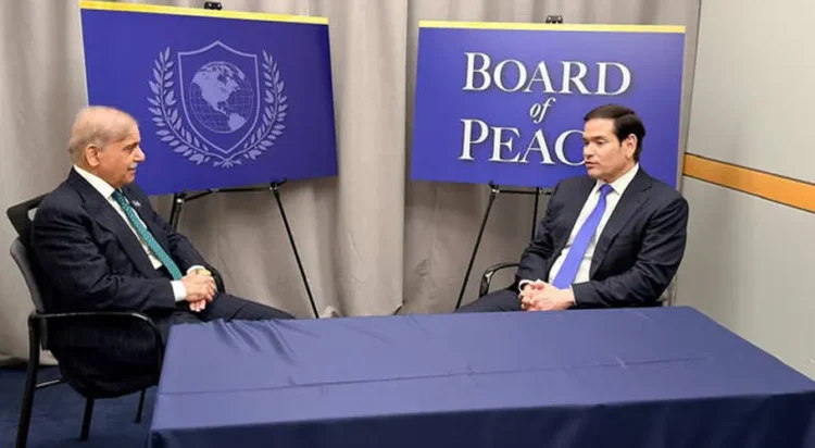 Pakistan Prime Minister Shehbaz Sharif (left) is holding a meeting with US State Secretary Marco Rubio in Washington, US, on February 19, 2026. (PM Office)