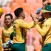 Keshav Maharaj brought South Africa back with Rahma nullah Gurbaz's wicket, Afghanistan vs South Africa, T20 World Cup, Ahmedabad, February 11, 2026 (ICC/Getty Images)