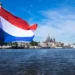 The Dutch tricolor flag over Amsterdam, the capital of Netherlands. (Image: mappr.co)