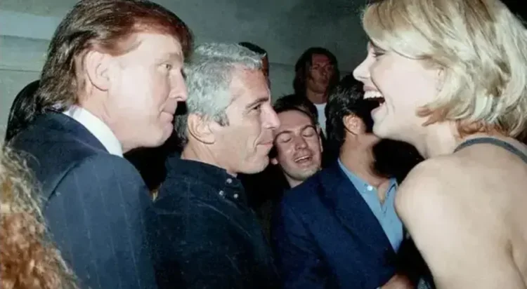 This undated photo from the personal collection of Jeffrey Epstein provided by the Democrats on the House Oversight Committee on December 12, 2025, shows US President Donald Trump (L), flanked by Epstein (C), talking to an unknown woman. — AFP/File