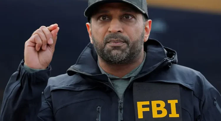 FBI Director Kash Patel announces the apprehension of Ryan Wedding, a former Canadian Olympic snowboarder who was on the FBI's Ten Most Wanted Fugitive list, during a press conference in Ontario, California, U.S., January 23, 2026. REUTERS/Mike Blake//File Photo