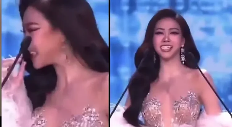 Contestant Kamluan Chanagu stepped up to the microphone to introduce herself when her veneers suddenly came loose.