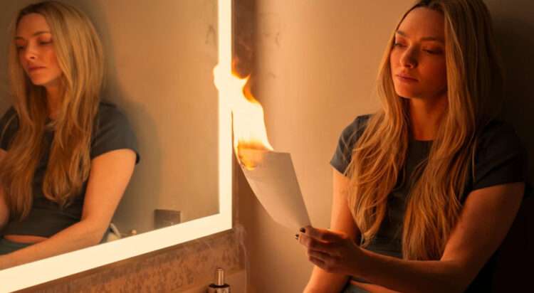 This image released by Lionsgate shows Amanda Seyfried in a scene from "The Housemaid." (Lionsgate via AP)