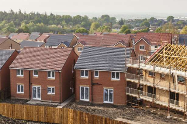 Overview of a new housing development.