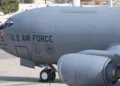 File photo of a US Air Force Boeing KC-135 Stratotanker aerial refuelling tanker, seen in Israel in February