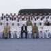 Pakistani and Chinese officials pose for a group photo during the commissioning ceremony of PNS Hangor in Sanya, China, on April 30, 2026. (X/@PresOfPakistan)