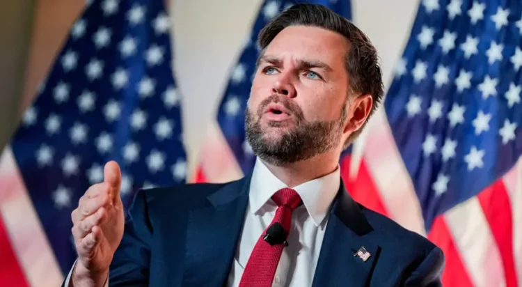 Vice President JD Vance speaks with Breitbart News Washington bureau chief Matthew Boyle at Andrew W. Mellon Auditorium, Nov. 20, 2025, in Washington.  (Julia Demaree Nikhinson
/
AP )