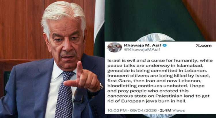 Pakistan's Defense Minister Khawaja Muhammad Asif  slammed Israel in a deleted tweet.