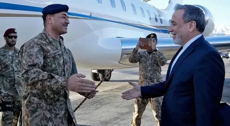 This handout photo taken and provided by the Iranian Foreign Ministry on April 15, 2026 shows Iran’s Foreign Minister Abbas Araghchi (R) welcoming Chief of Defence Forces and Chief of Army Staff Field Marshal Asim Munir upon his arrival at the airport in Tehran. — AFP