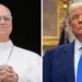 Pope Leo XIV is shown at the central balcony of St. Peter's Basilica at the Vatican, May 11, 2025, and President Trump is shown during an event in the Roosevelt Room at the White House, May 12, 2025, in Washington. Uncredited/Associated Press