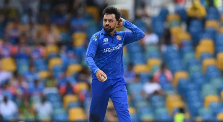 Rashid Khan of Afghanistan during the match against India at the 2024 ICC Men’s T20 Cricket World Cup. (Photo: Philip Brown / Getty Images)