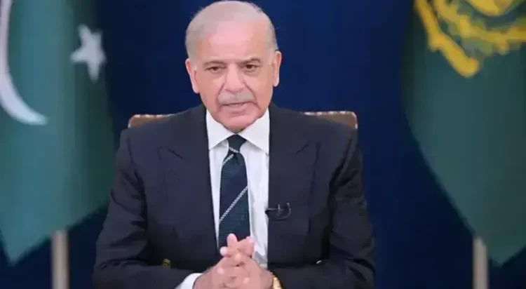 Prime Minister Shehbaz Sharif delivers a televised address on March 9. — X/@GovtofPakistan/File