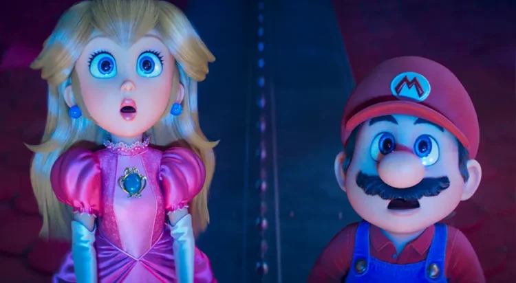 This image released by Universal Pictures shows Princess Peach, voiced by Anya Taylor-Joy, left, and Mario, voiced by Chris Pratt, in a scene from "The Super Mario Galaxy Movie." (Nintendo and Illumination/Universal Pictures via AP)